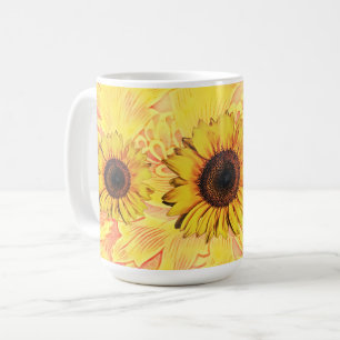Copa de arte de girasol amarillo