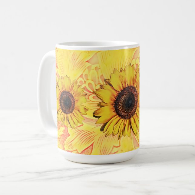Copa de arte de girasol amarillo (Anverso izquierdo)