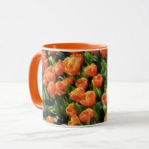 Copa de Arte de Jardín de Tulip Flower naranja