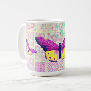 Copa de arte de mariposa estilo vintage