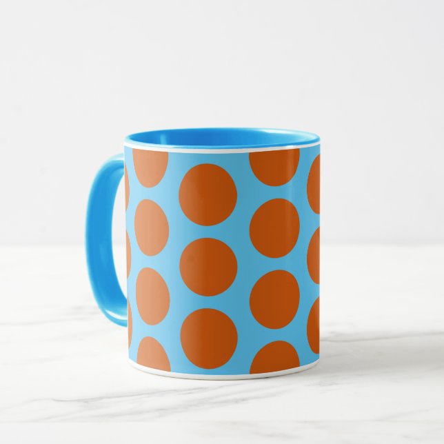 Copa de Arte de Punto de Polka Azul naranja y Aqua (Anverso izquierdo)