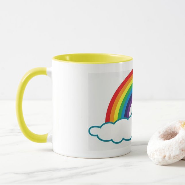 Copa de café con arco iris (Con donut)