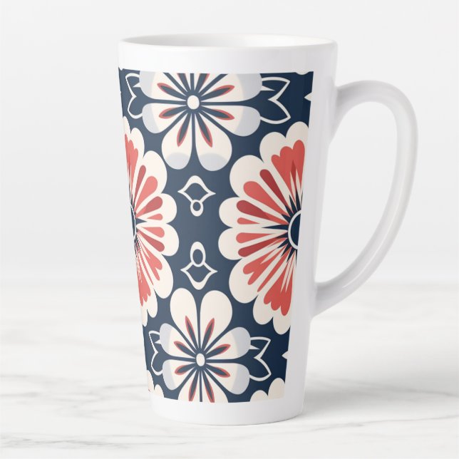 Copa de café con tazas de diseño floral de kimono  (Derecha)