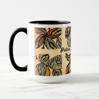 Copa de café de hoja marrón