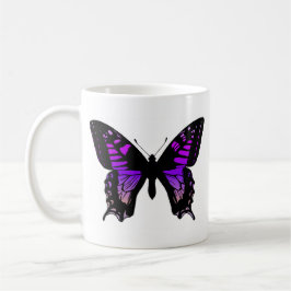 Copa de café de mariposa morada
