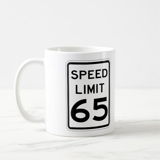 Copa de café de Rótulo de carretera de 65 MPH muy  (Izquierda)