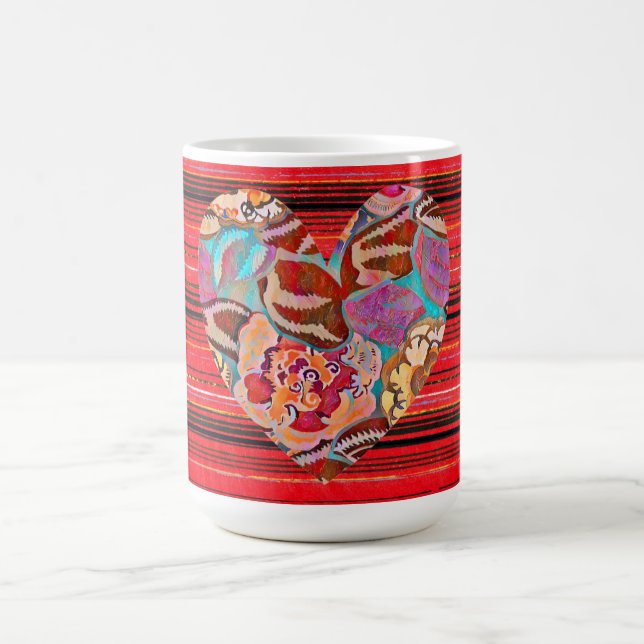 Copa de café de tazas de corazón floral de estilo  (Centro)