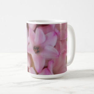 Copa de café de tazas de hongos rosados de hiacint