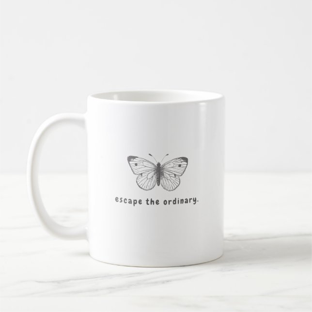 Copa de café del patrón simple de mariposa negra (Izquierda)