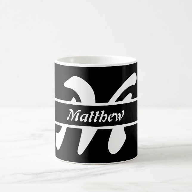 Copa de café Monogramada Mug Black White & Grey Gi (Centro)