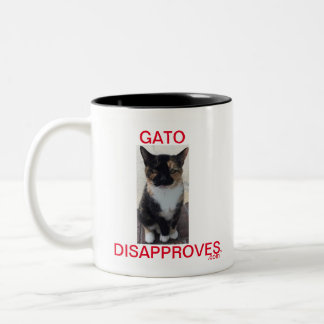 Copa de dos tonos, gato no aprueba, Gato mira