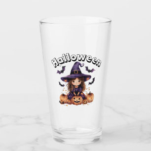 Copa de Glass de Halloween con diseño de bruja