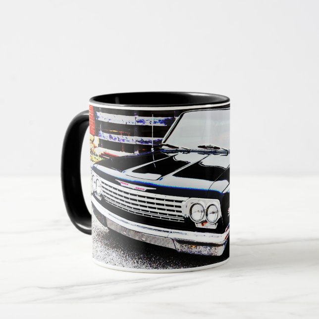 Copa de Mug de Arte de Autos de Impala Negra (Anverso izquierdo)