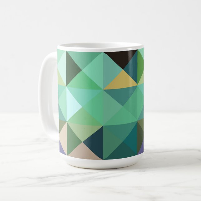 Copa de Mug de Estilo Geo de Abstracto Verde azula (Anverso izquierdo)