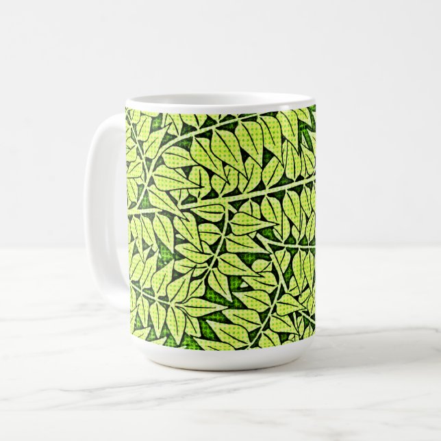 Copa de Mug de Hojas Verdes estilo Pop Art (Anverso izquierdo)