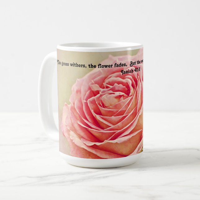 Copa de Mug de las Escrituras Rosas Artsy (Anverso izquierdo)