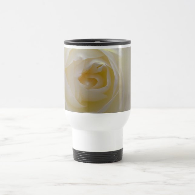 Copa de Mug de Viaje de Rosa Blanca Hermosa Decora (Centro)