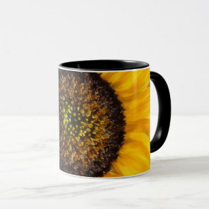 Copa de Mug Floral de Flor Amarilla de Sunflower