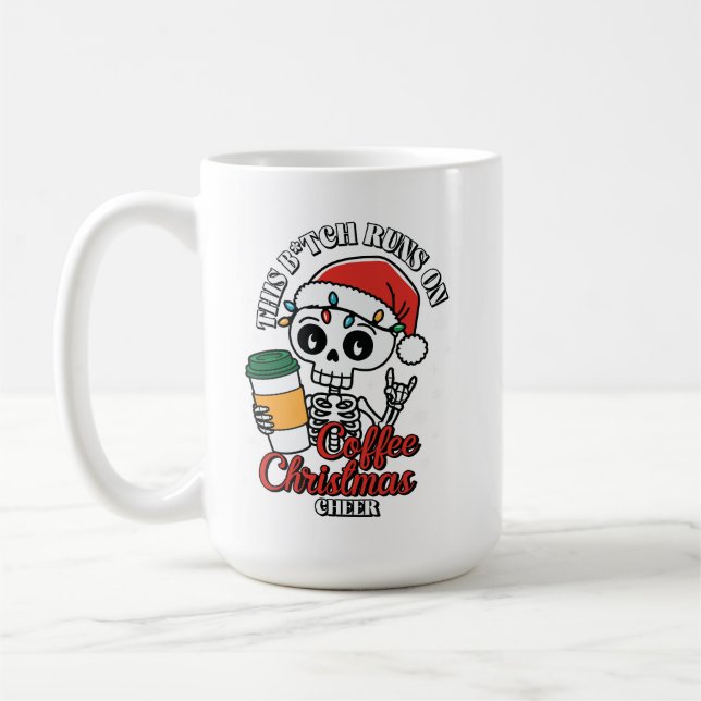 Copa de navidades con diseño de esqueleto festivo (Izquierda)
