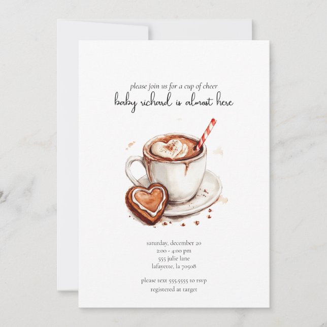 Copa de navidades de alentadora invitación de Baby (Anverso)