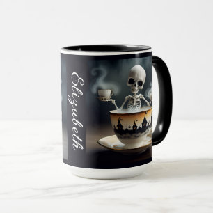 Copa de Skeleton con nombre Halloween