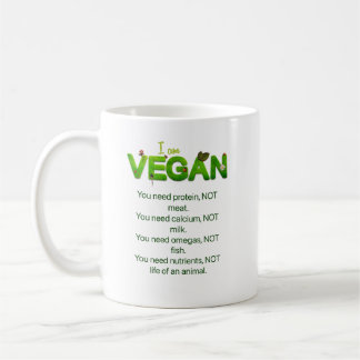 Copa de slogan vegan.