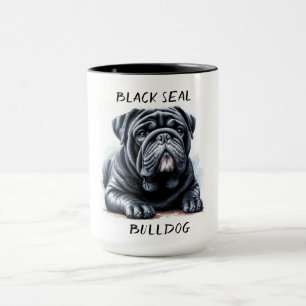 Copa de tazas de café de Bulldog de foco negro
