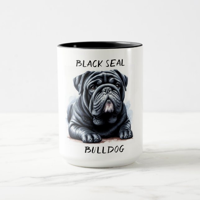 Copa de tazas de café de Bulldog de foco negro (Centro)
