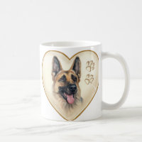 Copa de tazas de café de pastor alemán