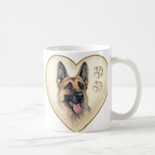 Copa de tazas de café de pastor alemán