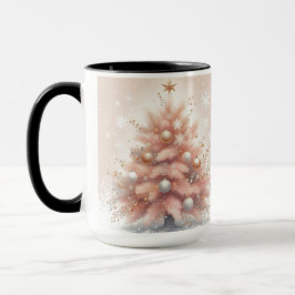 Copa de tazas de café rosa de árbol de Navidad