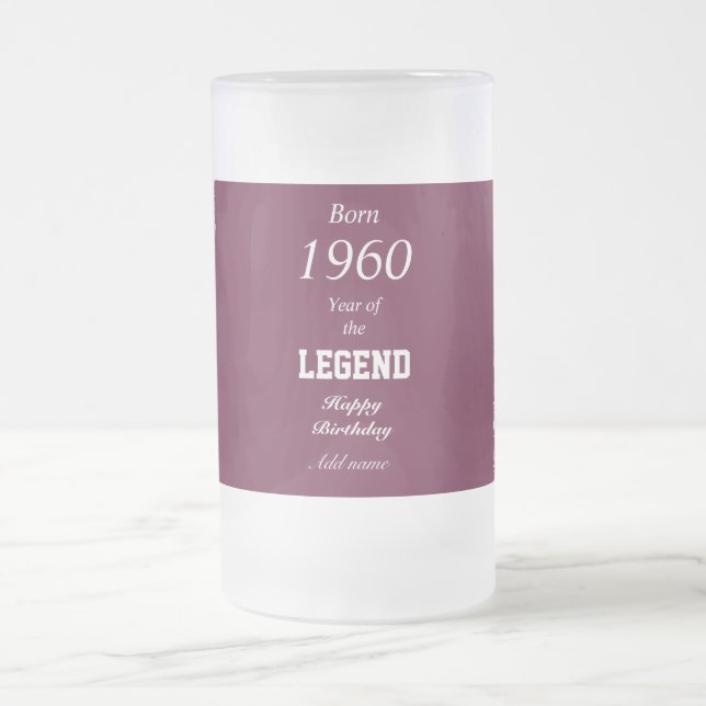 Copa de tazas de vidrio de cumpleaños de año de na (Centro)