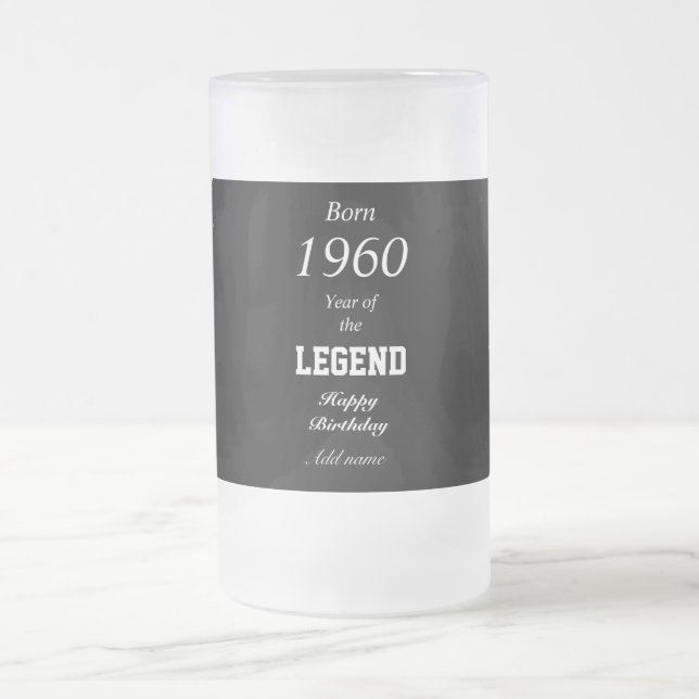 Copa de tazas de vidrio de cumpleaños de año de na (Centro)