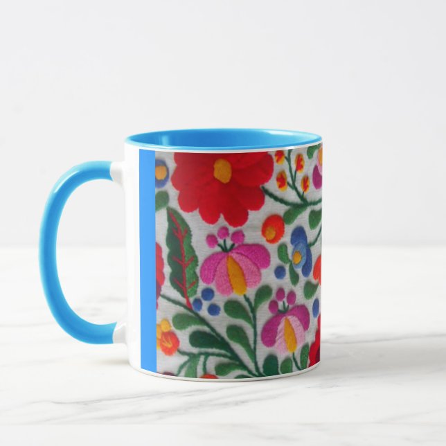 Copa de Té Mug de café de bordado mexicano (Izquierda)