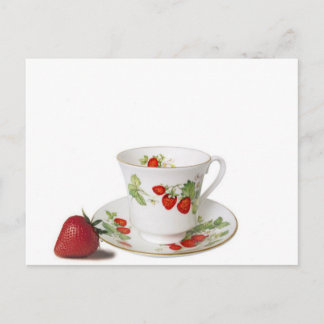 Copa De Té Straw Berry Y Postales De Saucer