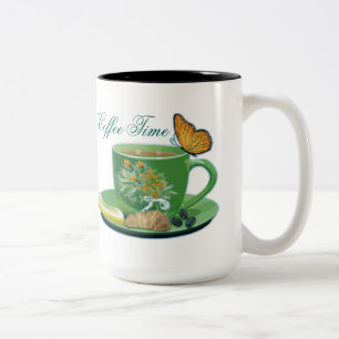 Copa de Tiempo de Café y Saucer Mug