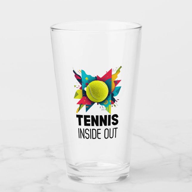 Copa de Vidrio Abstracto - Tenis al Revés (Anverso)