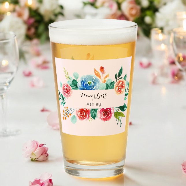 Copa de Vidrio Boda de Flor Rosa Floral (Subido por el creador)