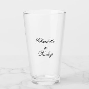 Copa de vidrio Boda de nombre personalizado