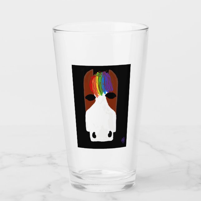 Copa de vidrio - Caballo LGBTQ (Anverso)
