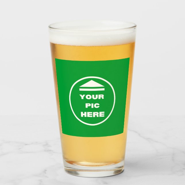 Copa de vidrio de 16oz - Añadir tu imagen personal (Anverso (lleno))