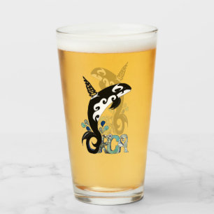 Copa de Vidrio de Arte Orca Freedom