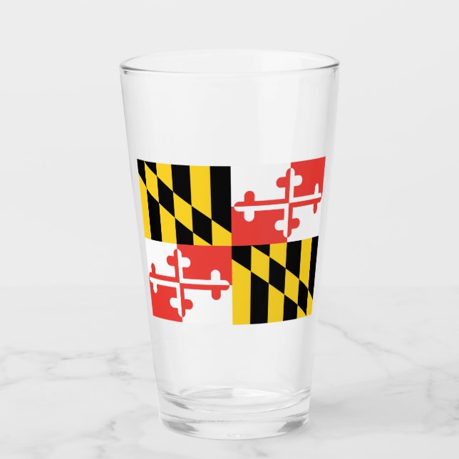 Copa de vidrio de bandera de Maryland (Anverso)