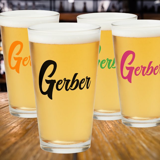 Copa de Vidrio de Cerveza Monogramada (Any color available!)