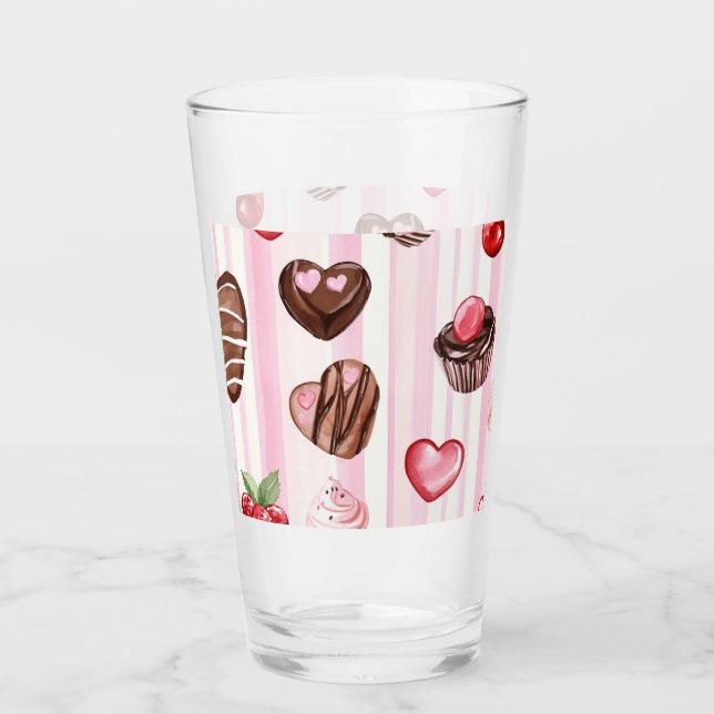 Copa de Vidrio de Choco Heart Valentine (Anverso)