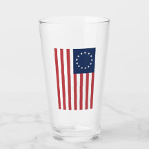 Copa de vidrio de diseño con bandera de Betsy Ross