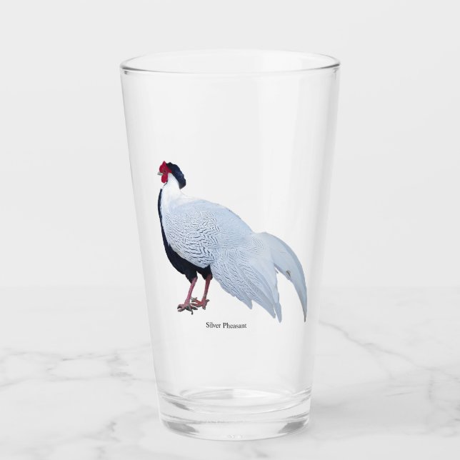 Copa de vidrio de faisán plateado (Anverso)