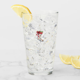 Copa de vidrio de feriado de sushi feliz