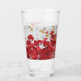 copa de vidrio de pétalo de rosa