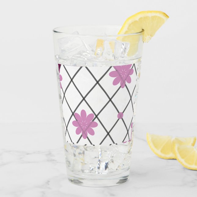 Copa de Vidrio Floral Brillante (Reverso (hielo))